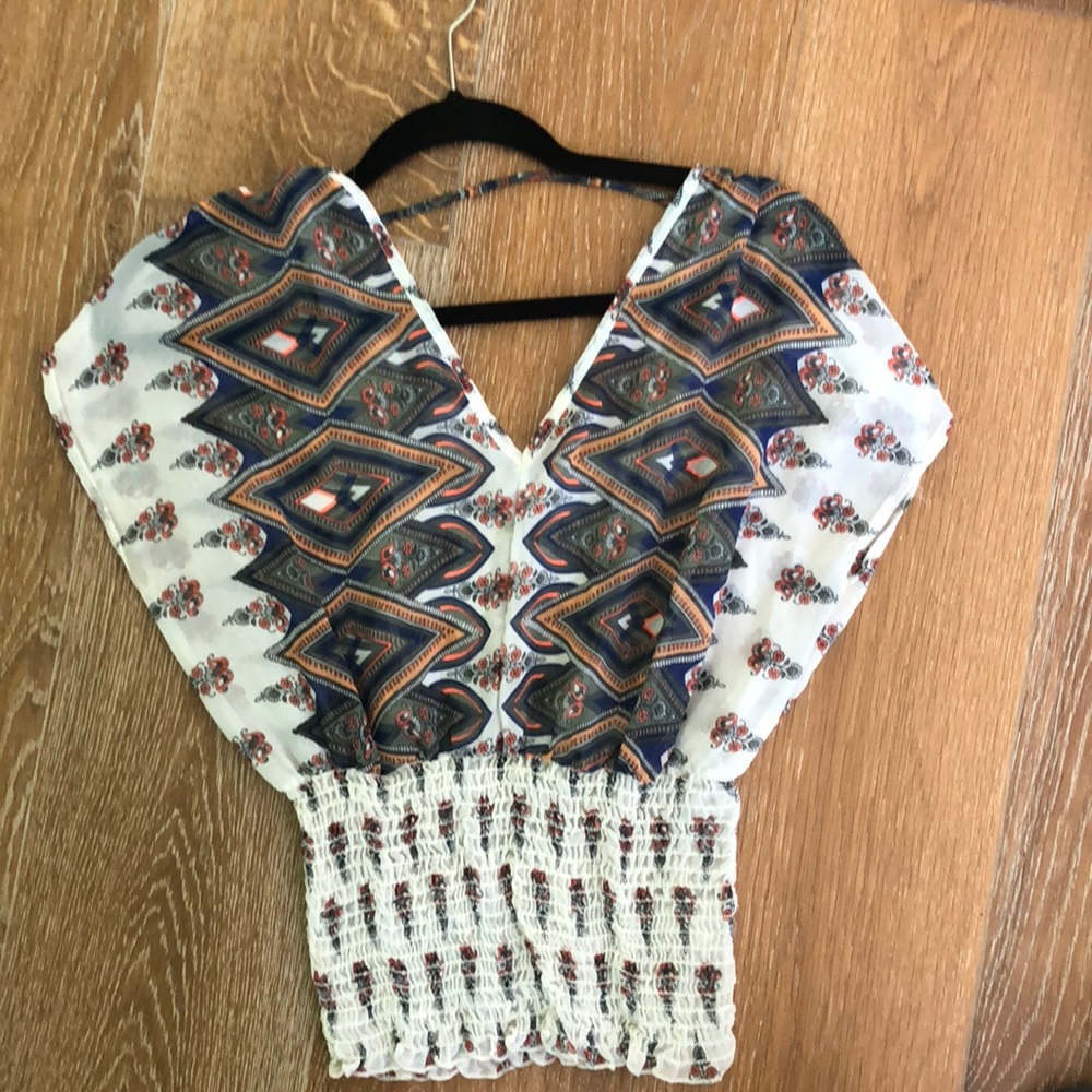 Geometric printed blouse.